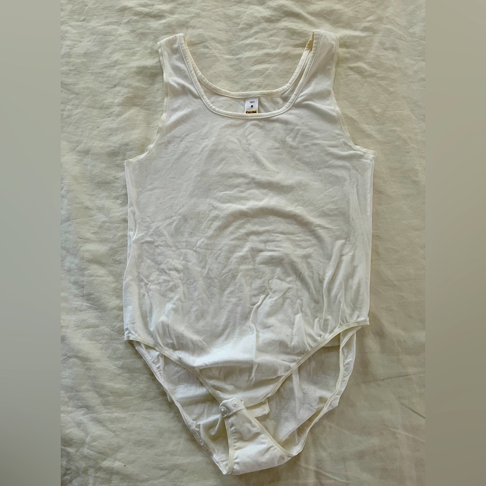 Calida white body suit. Size Medium